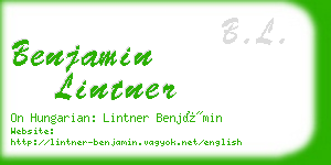 benjamin lintner business card